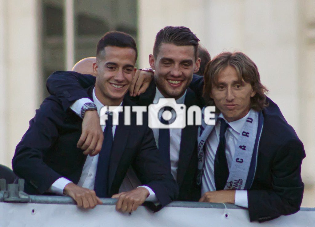 Mateo Kovacic, Luka Modric y Lucas Vázquez