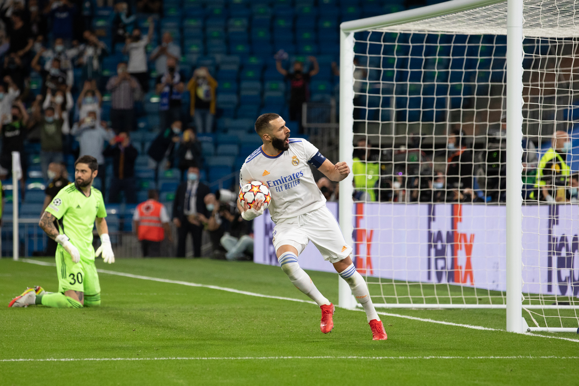 Karim Benzema Champions League 2021/2022 Real Madrid-Sheriff Tiraspol Santiago Bernabéu de Madrid 28/09/2021