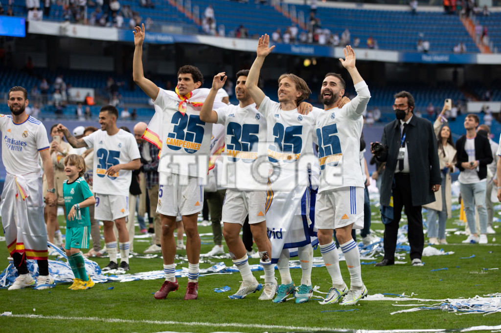 Marco Asensio, Luka Modric, Dani Carvajal y Jesús Vallejo
