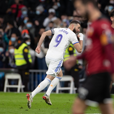 Madrid, LaLiga 2021/2022, Real Madrid CF-Valencia CF, giocata allo stadio Santiago Bernabeu, nella foto: Karim Benzema
