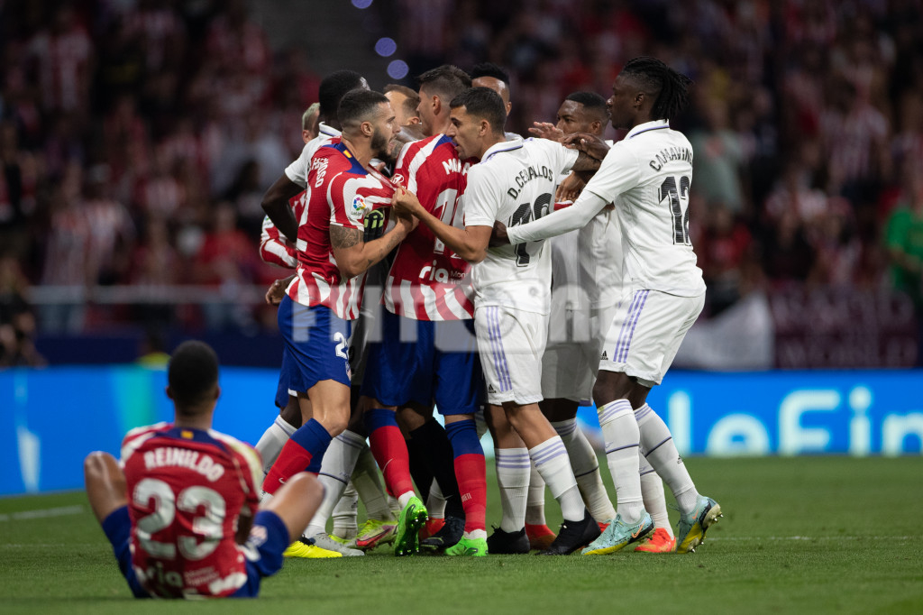Pelea entre los jugadores del Atlético de Madrid y Real Madrid