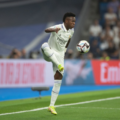 Madrid, LaLiga 2022-2023, Real Madrid CF-CA Osasuna, giocata allo stadio Santiago Bernabeu. Nella foto: Vinicius