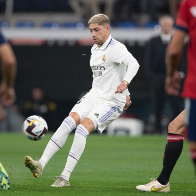 Madrid, LaLiga 2022-2023, Real Madrid CF-CA Osasuna, giocata allo stadio Santiago Bernabeu. Nella foto: Fede Valverde