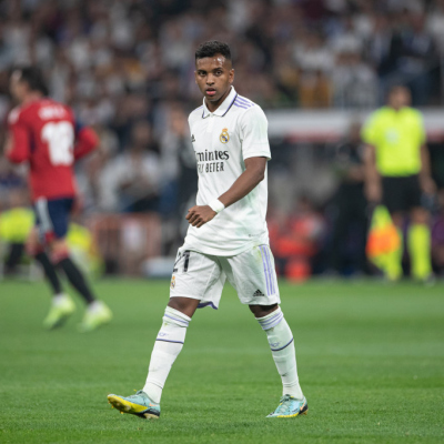 Madrid, LaLiga 2022-2023, Real Madrid CF-CA Osasuna, giocata allo stadio Santiago Bernabeu. Nella foto: Rodrygo Goes