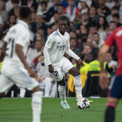 Madrid, LaLiga 2022-2023, Real Madrid CF-CA Osasuna, giocata allo stadio Santiago Bernabeu. Nella foto: Eduardo Camavinga