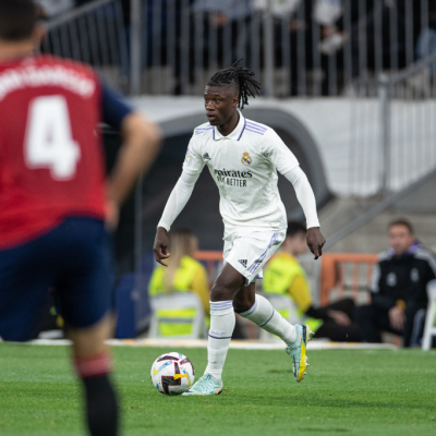 Madrid, LaLiga 2022-2023, Real Madrid CF-CA Osasuna, giocata allo stadio Santiago Bernabeu. Nella foto: Eduardo Camavinga