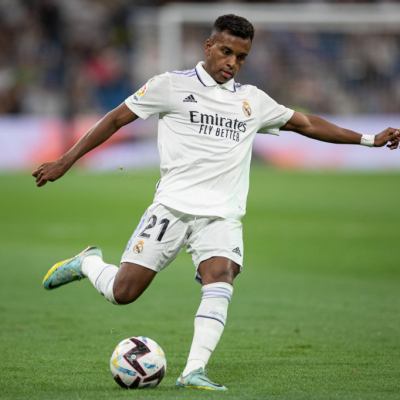 Madrid, LaLiga 2022-2023, Real Madrid CF-CA Osasuna, giocata allo stadio Santiago Bernabeu. Nella foto: Rodrygo Goes
