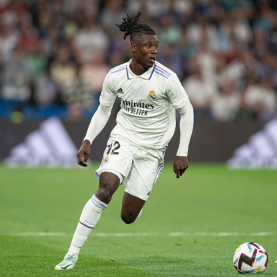 Madrid, LaLiga 2022-2023, Real Madrid CF-CA Osasuna, giocata allo stadio Santiago Bernabeu. Nella foto: Eduardo Camavinga