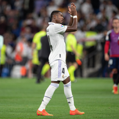 Madrid, LaLiga 2022-2023, Real Madrid CF-CA Osasuna, giocata allo stadio Santiago Bernabeu. Nella foto: David Alaba
